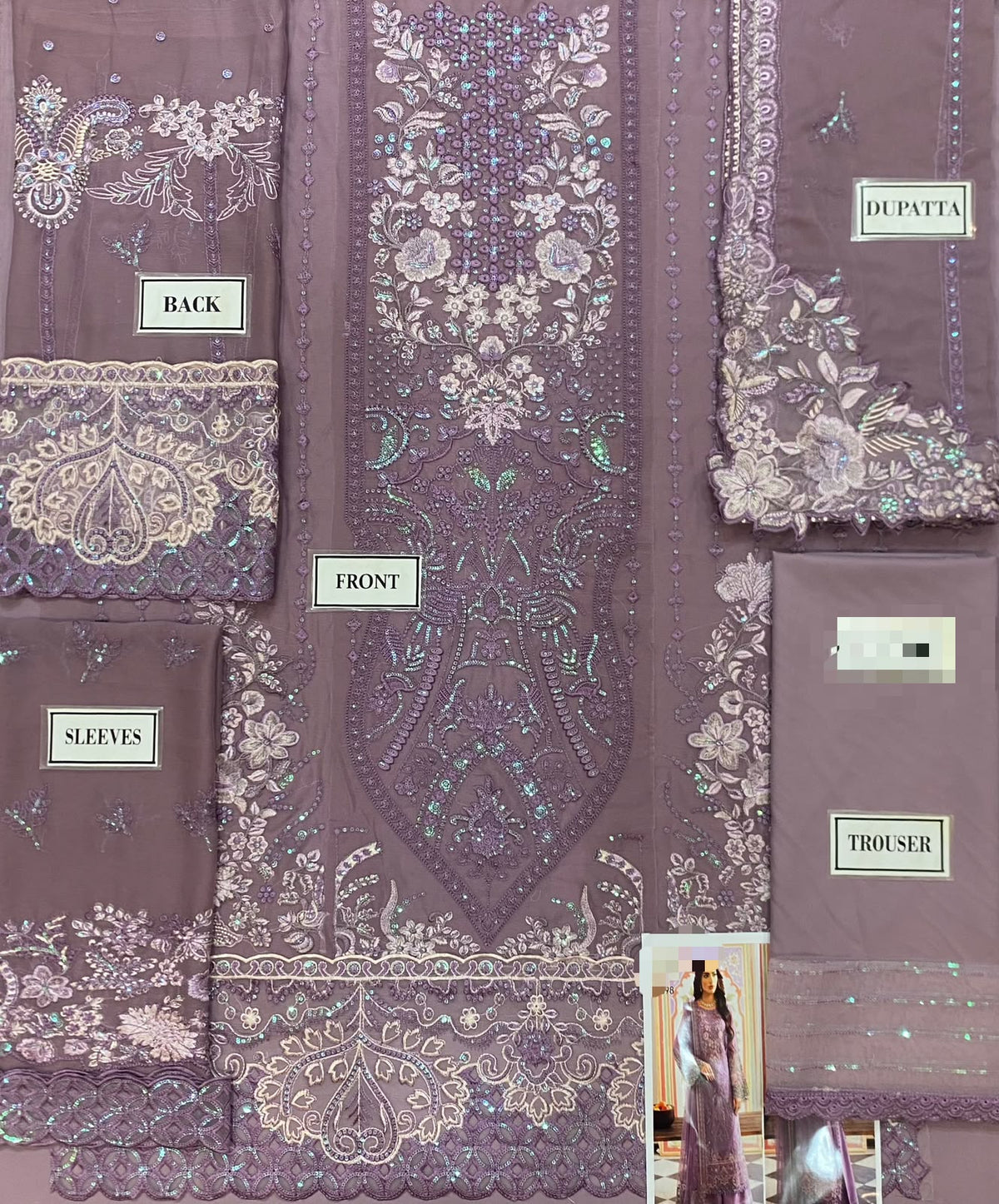 Luxury Chiffon Embroidered Suit with Gharara | Elegant Formal & Festive Wear