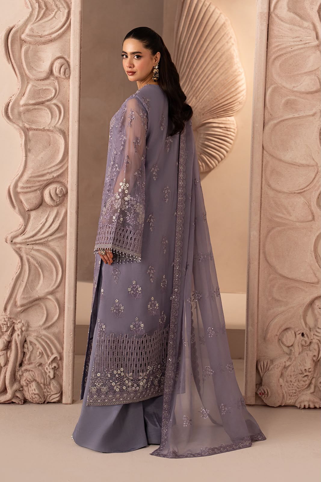 Luxury Heavy Embroidered Chiffon 3-Piece Festive Suit