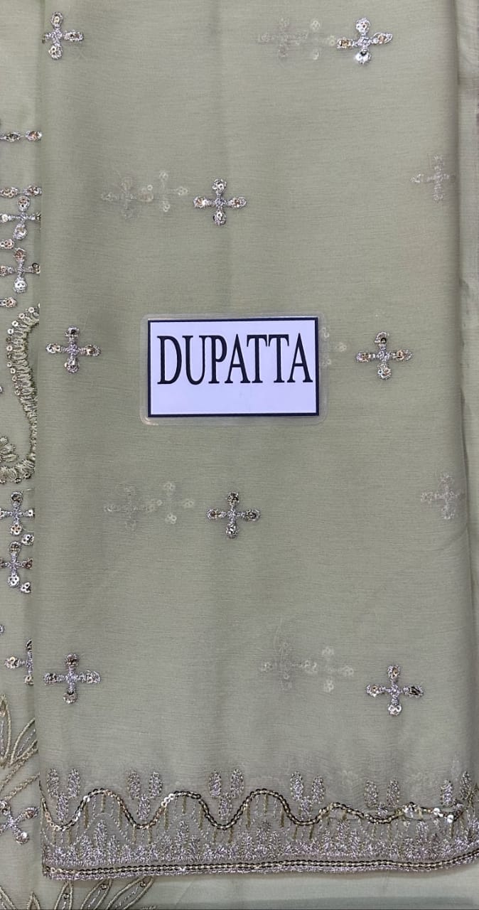 Sage Green Luxury Chiffon Embroidered Suit | Elegant Formal & Festive Wear