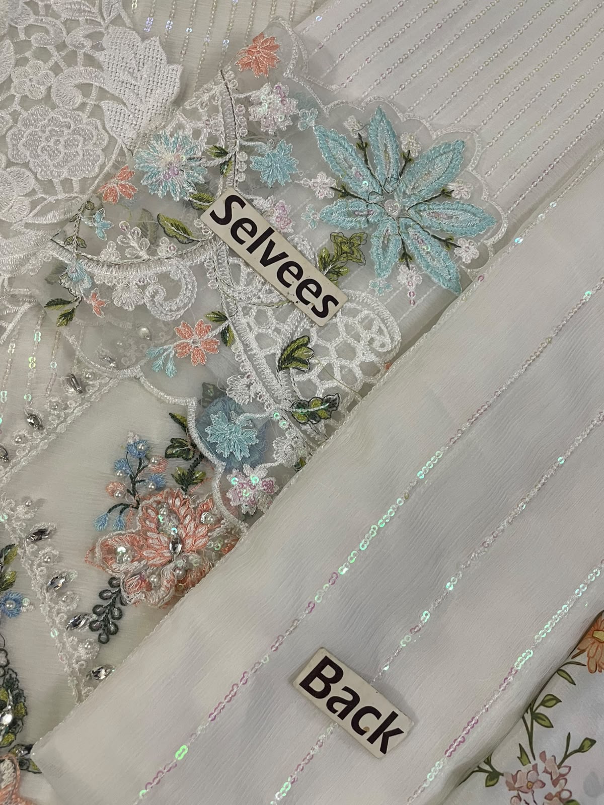 Luxury Chiffon Embroidered Adda Work Suit | Elegant Formal & Wedding Wear