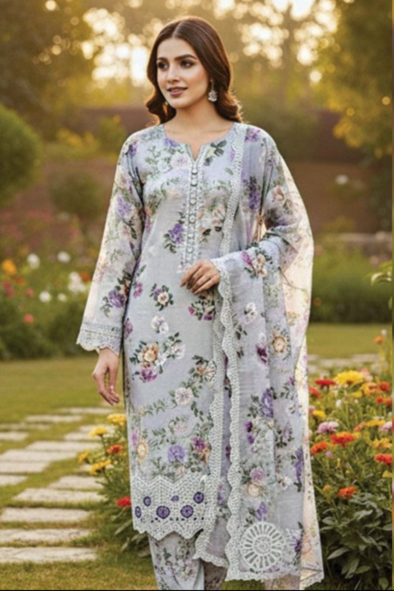 Lawn & Chiffon 3-Piece Suit
