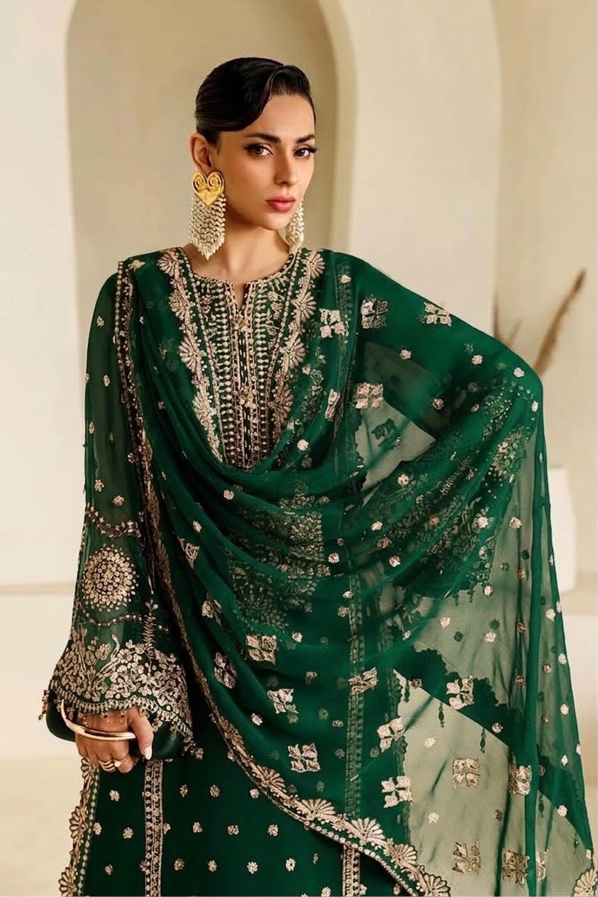 3 Piece Chiffon Suit | Stitched