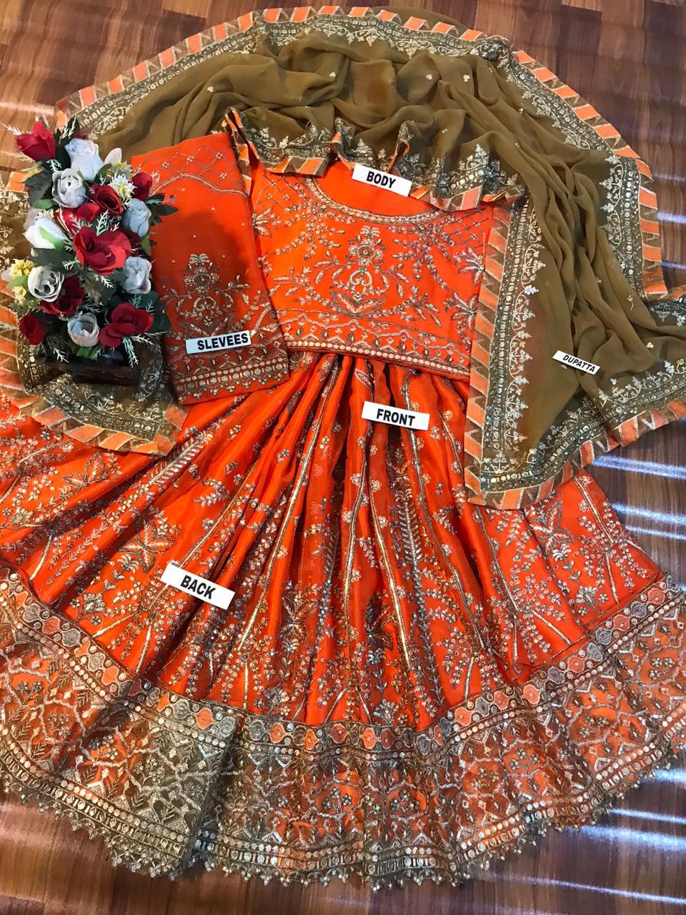 Luxury Festive Chiffon & Raw Silk 3-Piece Statement Ensemble