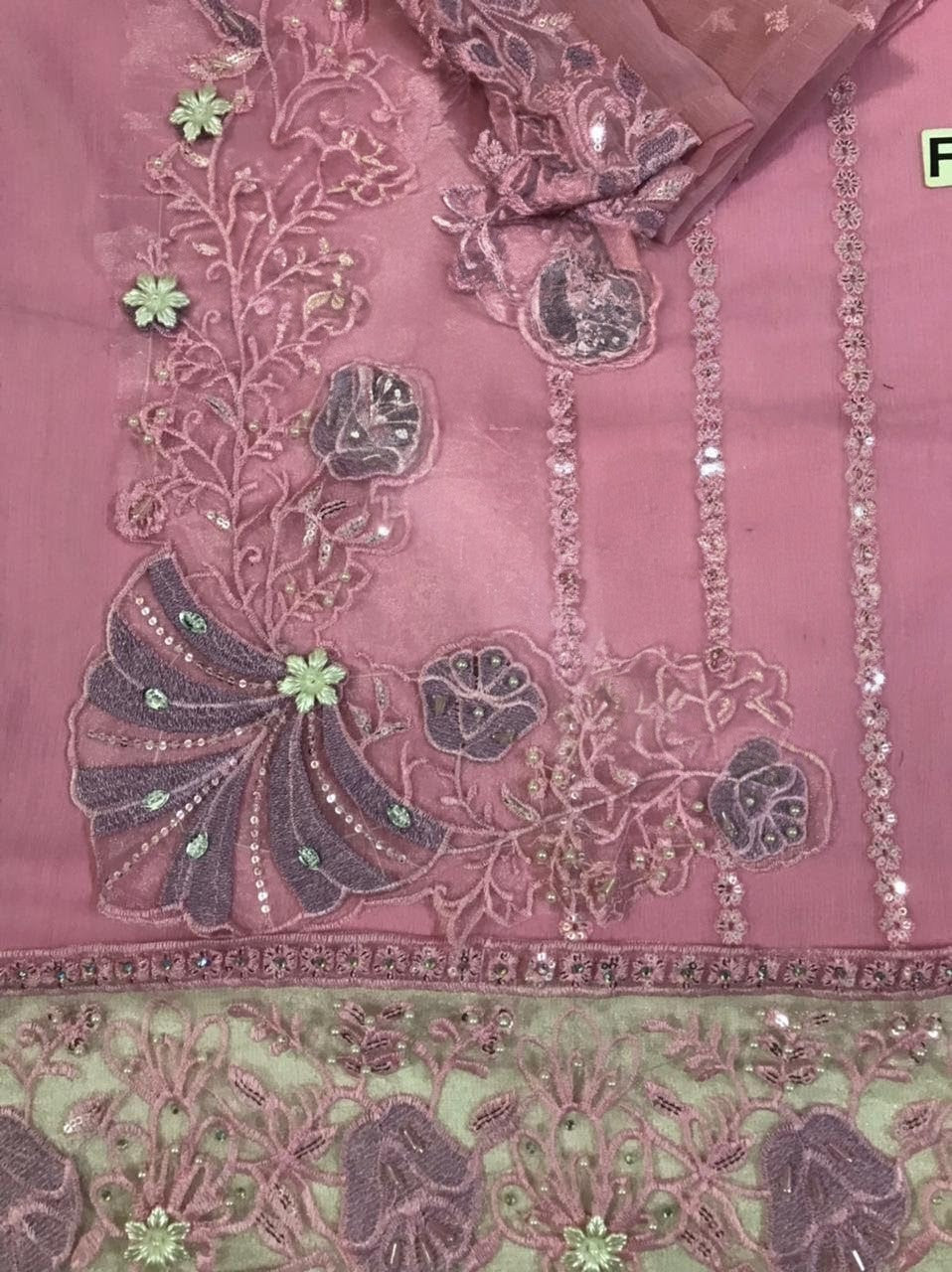 Luxury Pakistani Embroidered Chiffon Dress | Lavender 3-Piece Formal Festive Wear