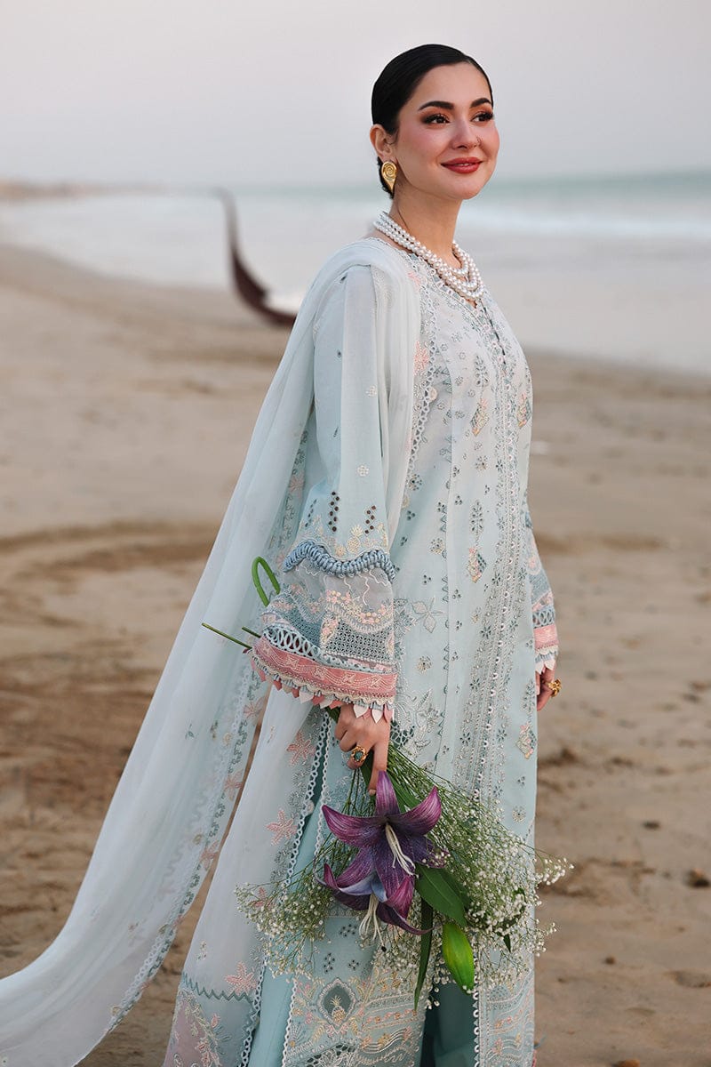 3-Piece Luxury Embroidered Cotton Suit with Soft Chiffon Dupatta