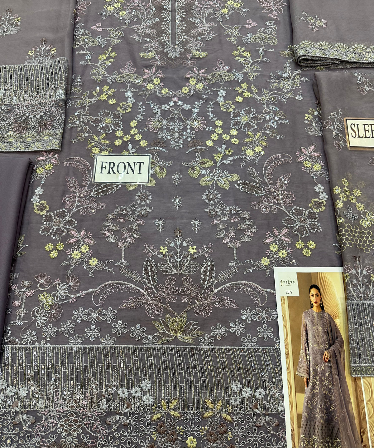 Luxury Heavy Embroidered Chiffon 3-Piece Festive Suit