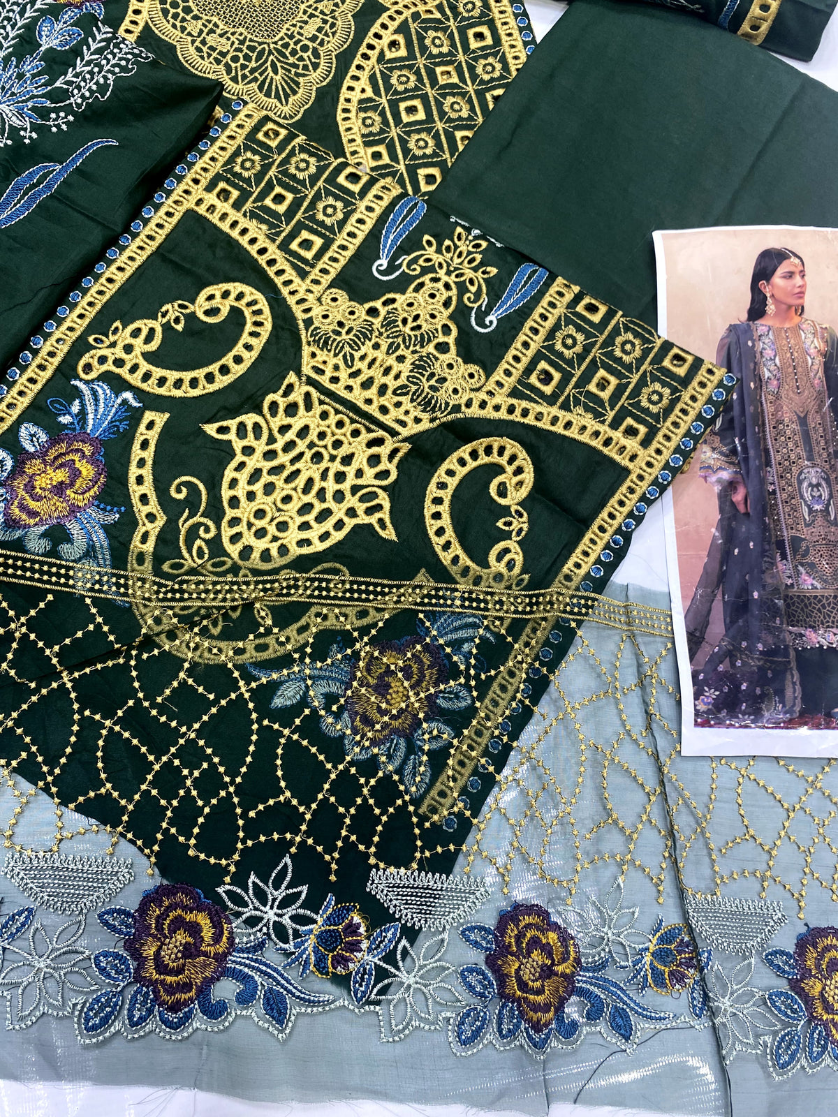 Luxury Heavy Embroidered Cotton Suit | Elegant Festive & Formal Wear