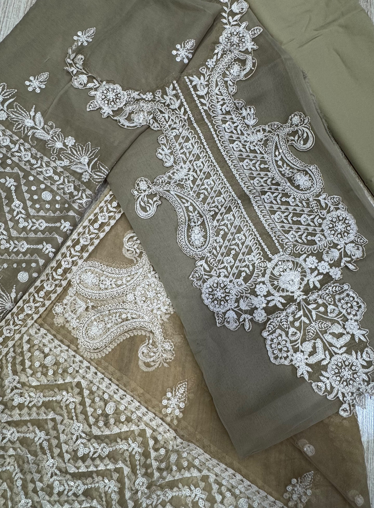 3 Piece Stitched Embroidered Suit