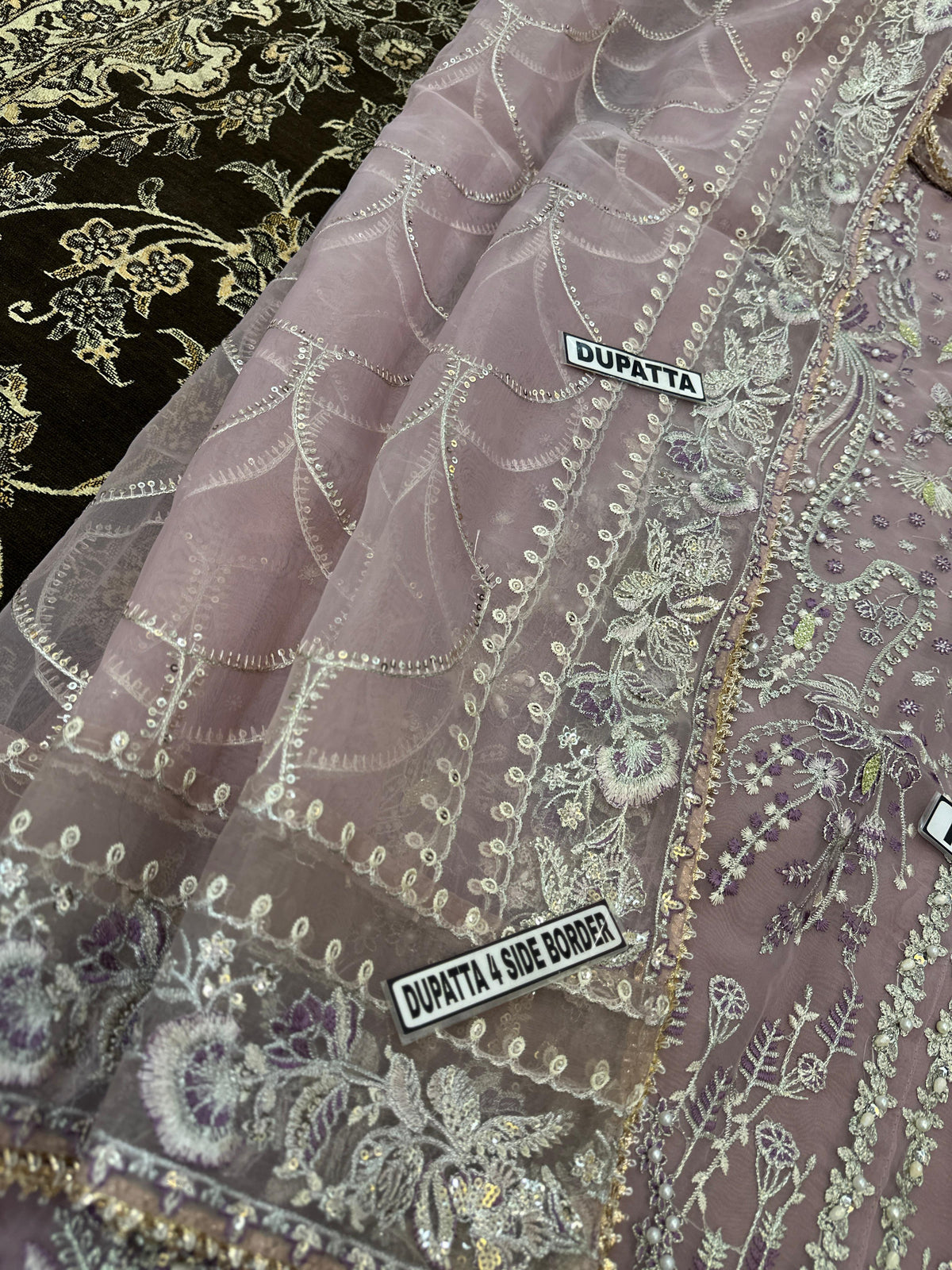 Embroidered Chiffon Kurti with Gharara and Dupatta Set – Luxury Festive Wear