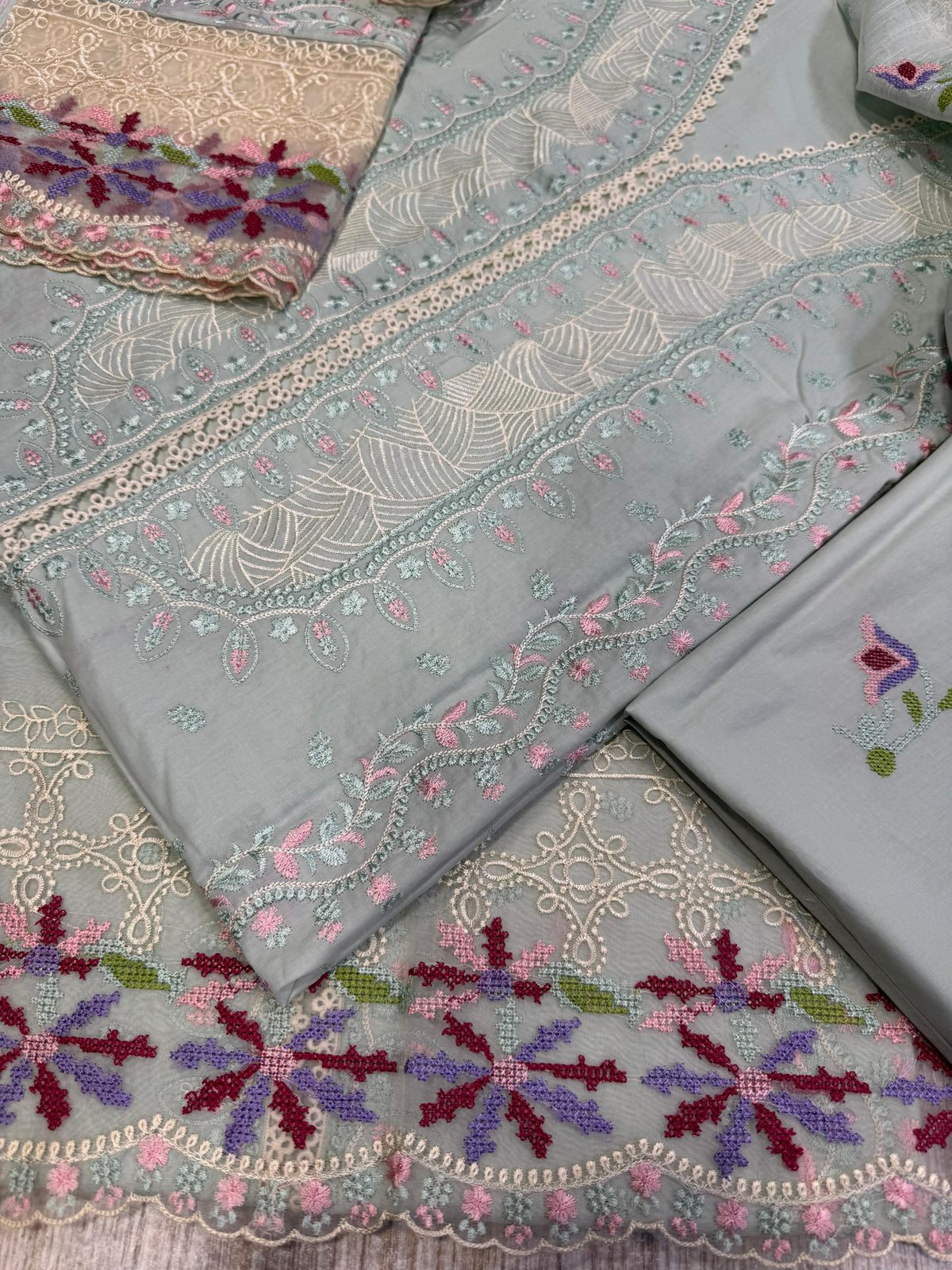 Luxury Embroidered Cotton Suit | Elegant Festive & Casual Wear