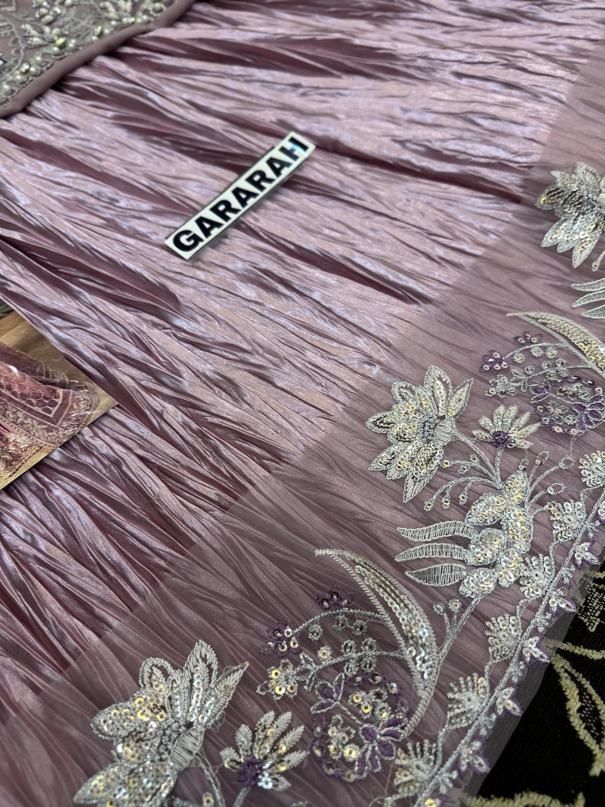 Embroidered Chiffon Kurti with Gharara and Dupatta Set – Luxury Festive Wear