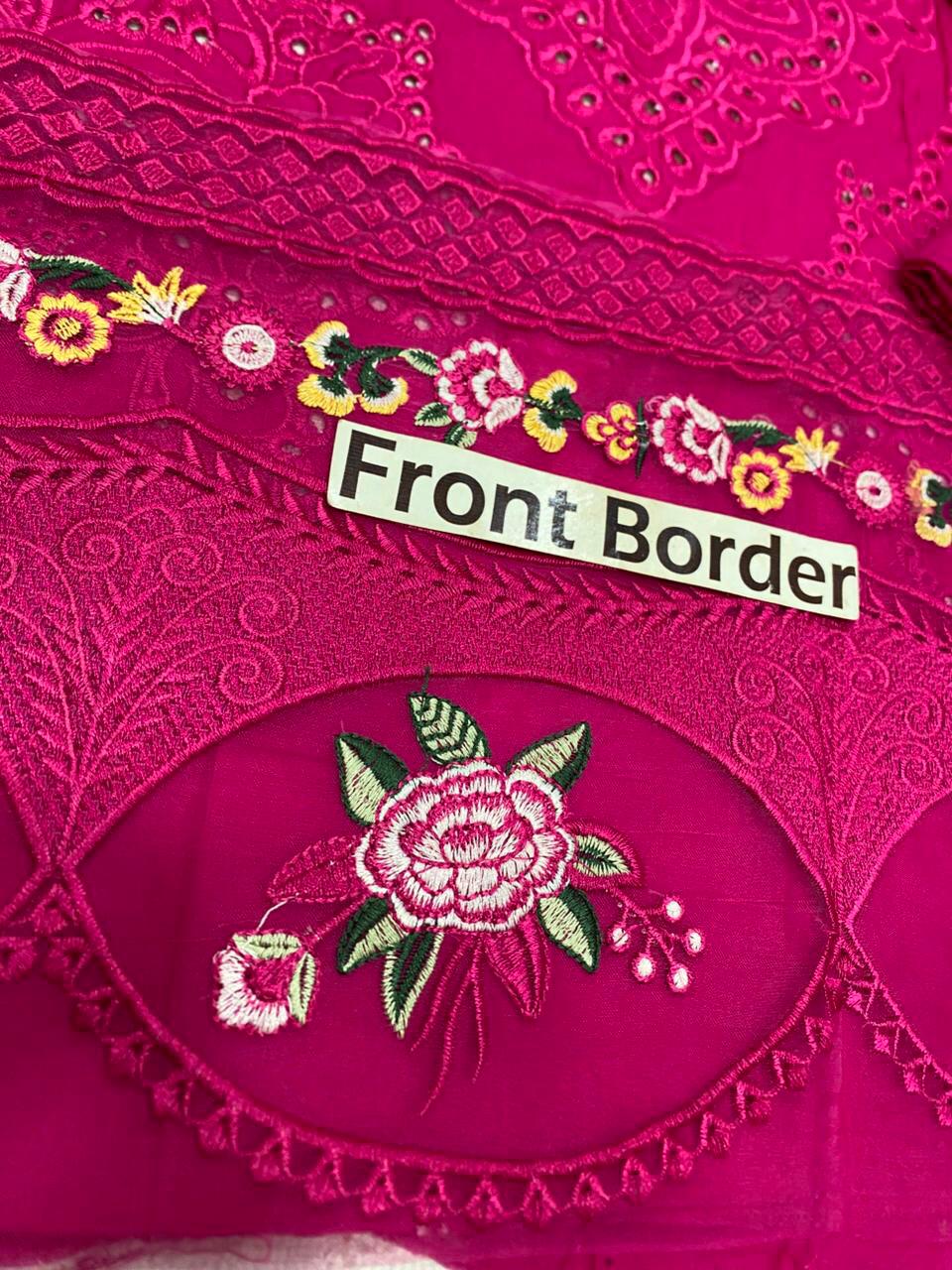 Luxury Fuchsia Pink 3 Piece Lawn Suit