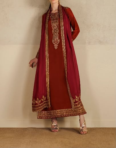 Luxury Silk Kaftan & Long Suit Ensemble | Formal & Festive Wear