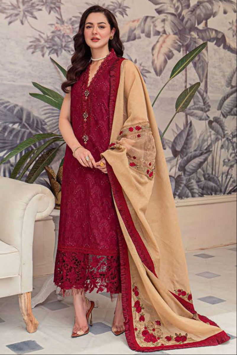 03-Piece Cotton Embroidered Lawn Suit Ready to Wear